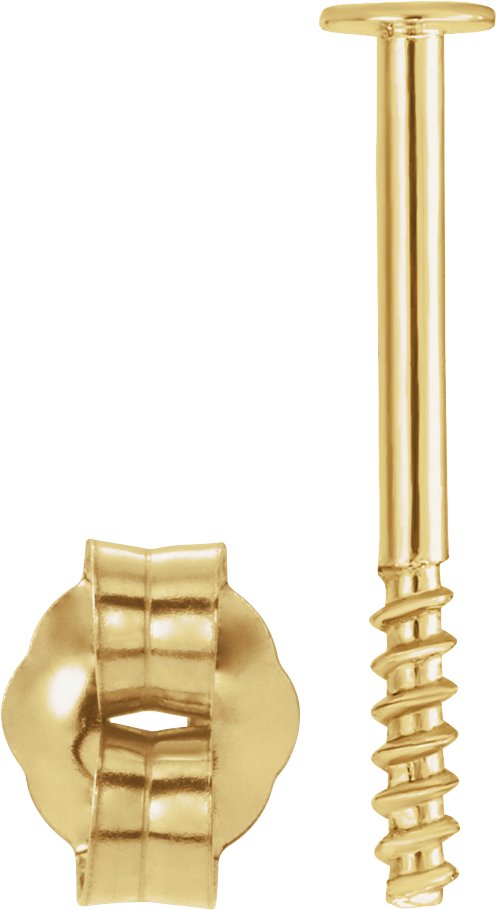 3.7 mm  OD Push-On/Screw-Off Threaded Earring Post & Back Set