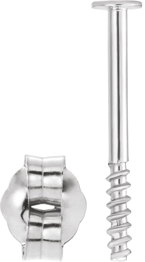 3.7 mm  OD Push-On/Screw-Off Threaded Earring Post & Back Set