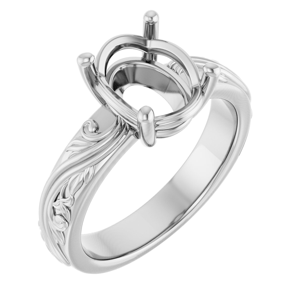Solitaire Sculptural Engagement Ring or Band