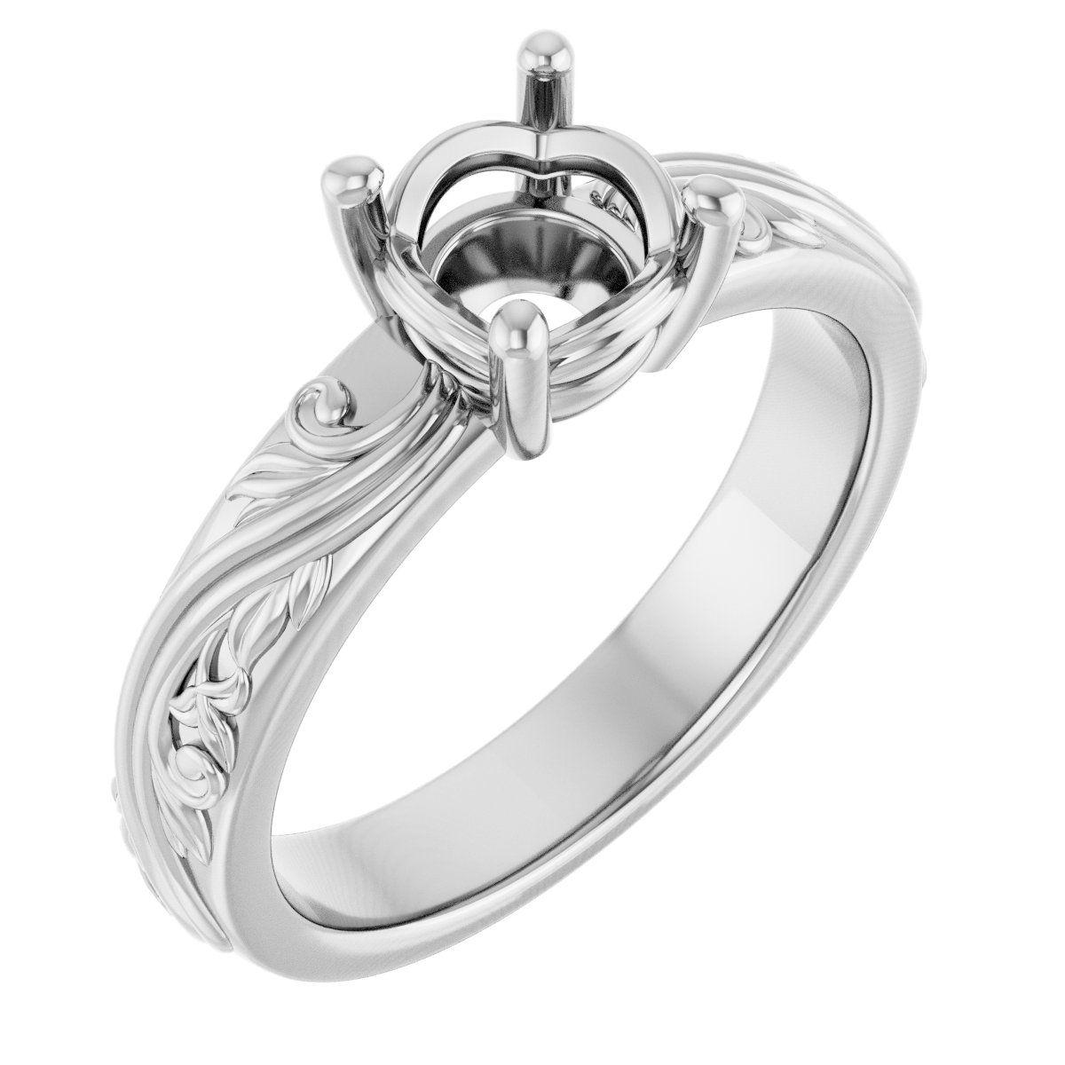 Solitaire Sculptural Engagement Ring or Band