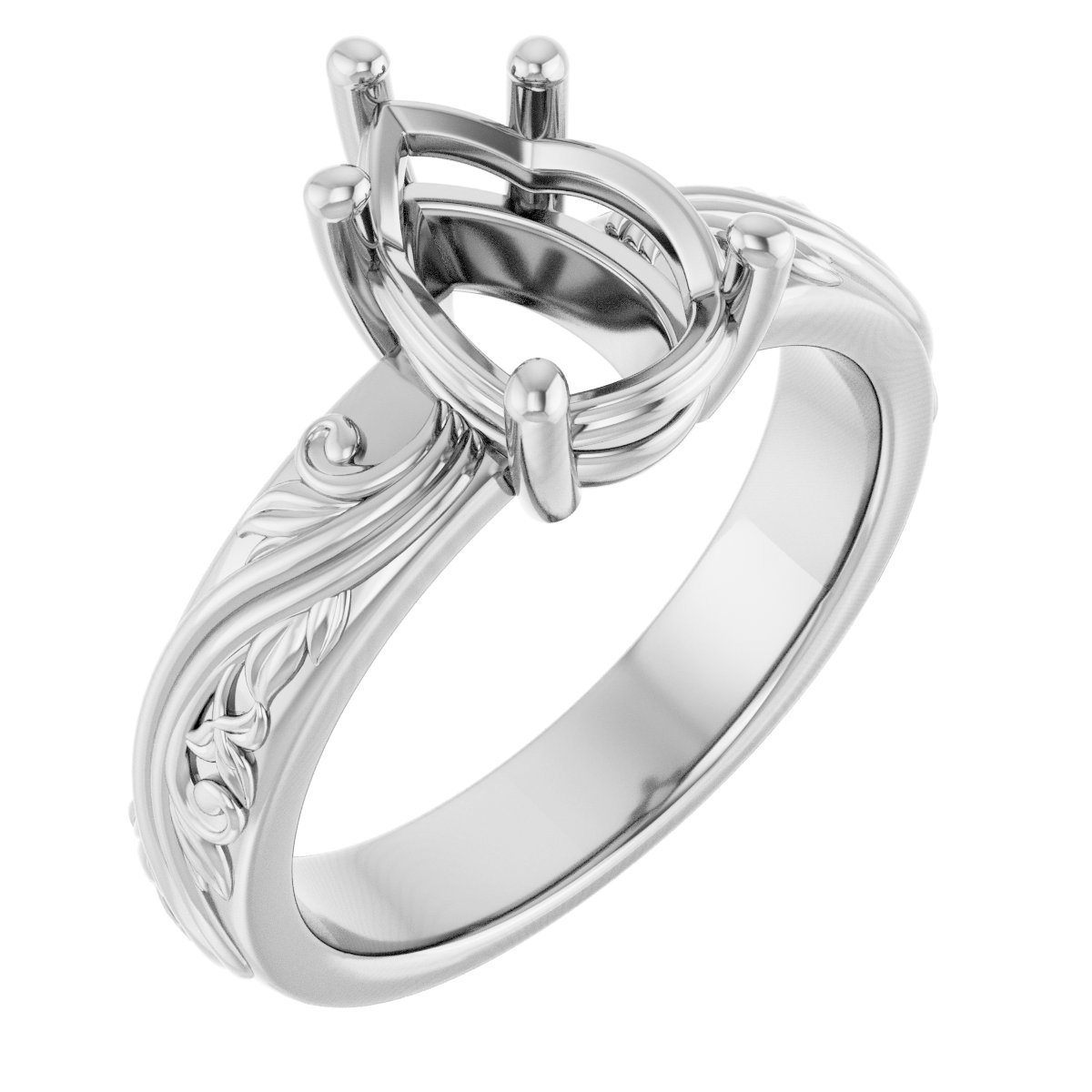 Solitaire Sculptural Engagement Ring or Band