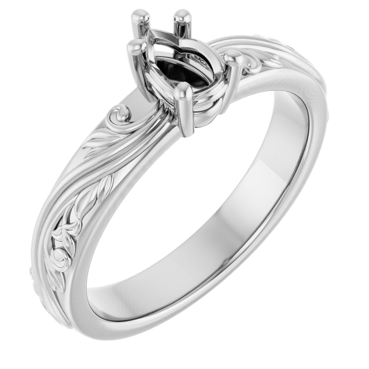 Solitaire Sculptural Engagement Ring or Band