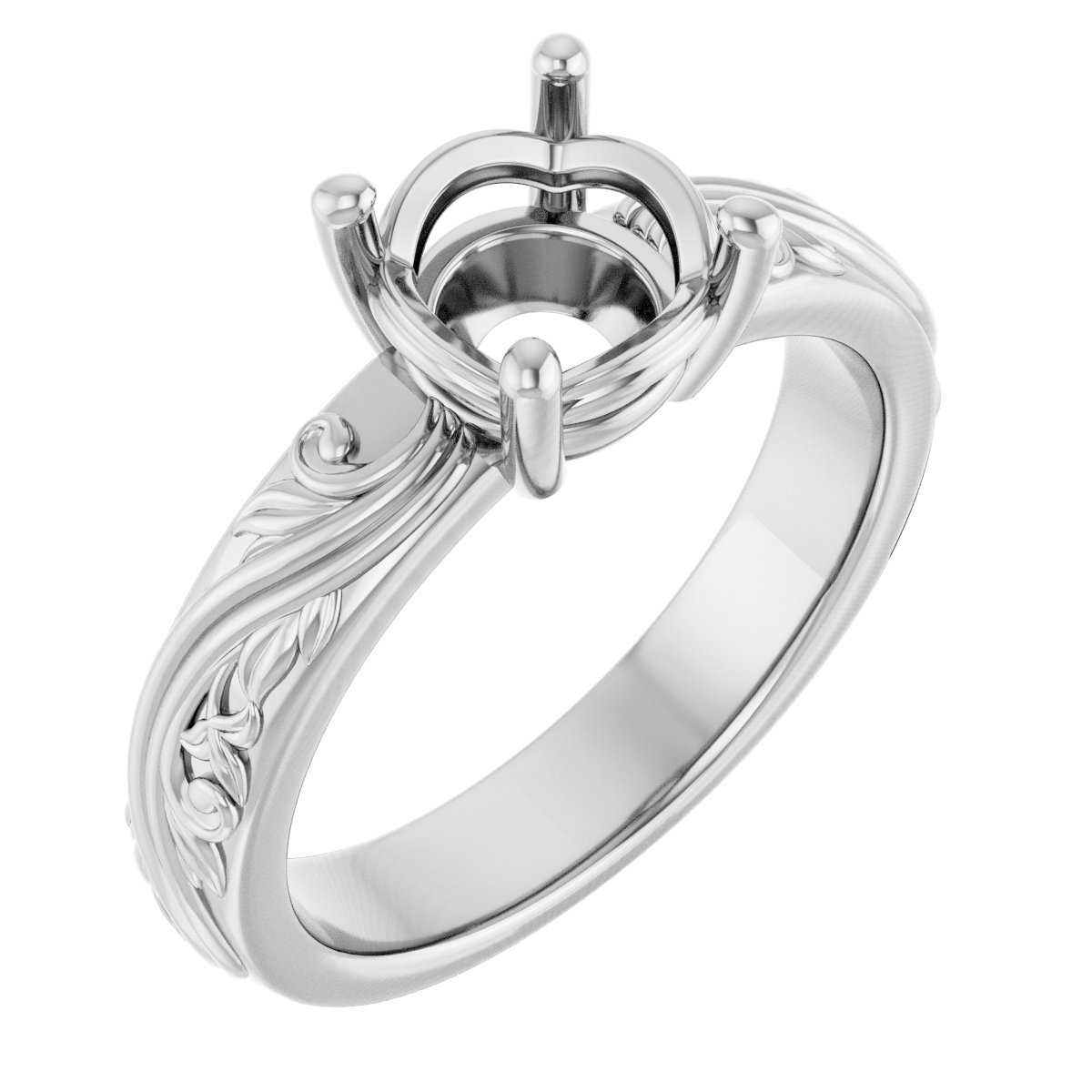 Solitaire Sculptural Engagement Ring or Band