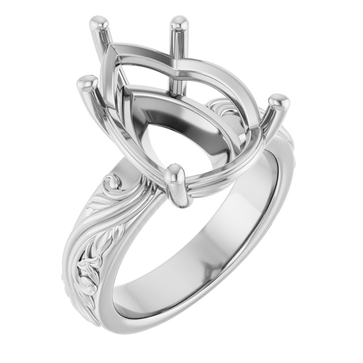 Solitaire Sculptural Engagement Ring or Band