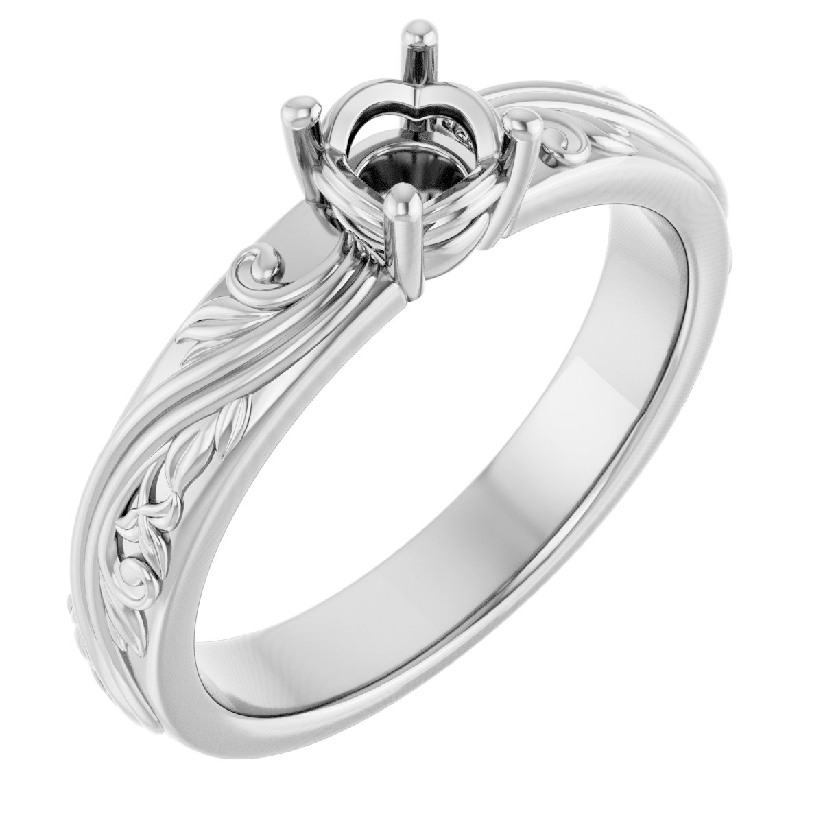 Solitaire Sculptural Engagement Ring or Band