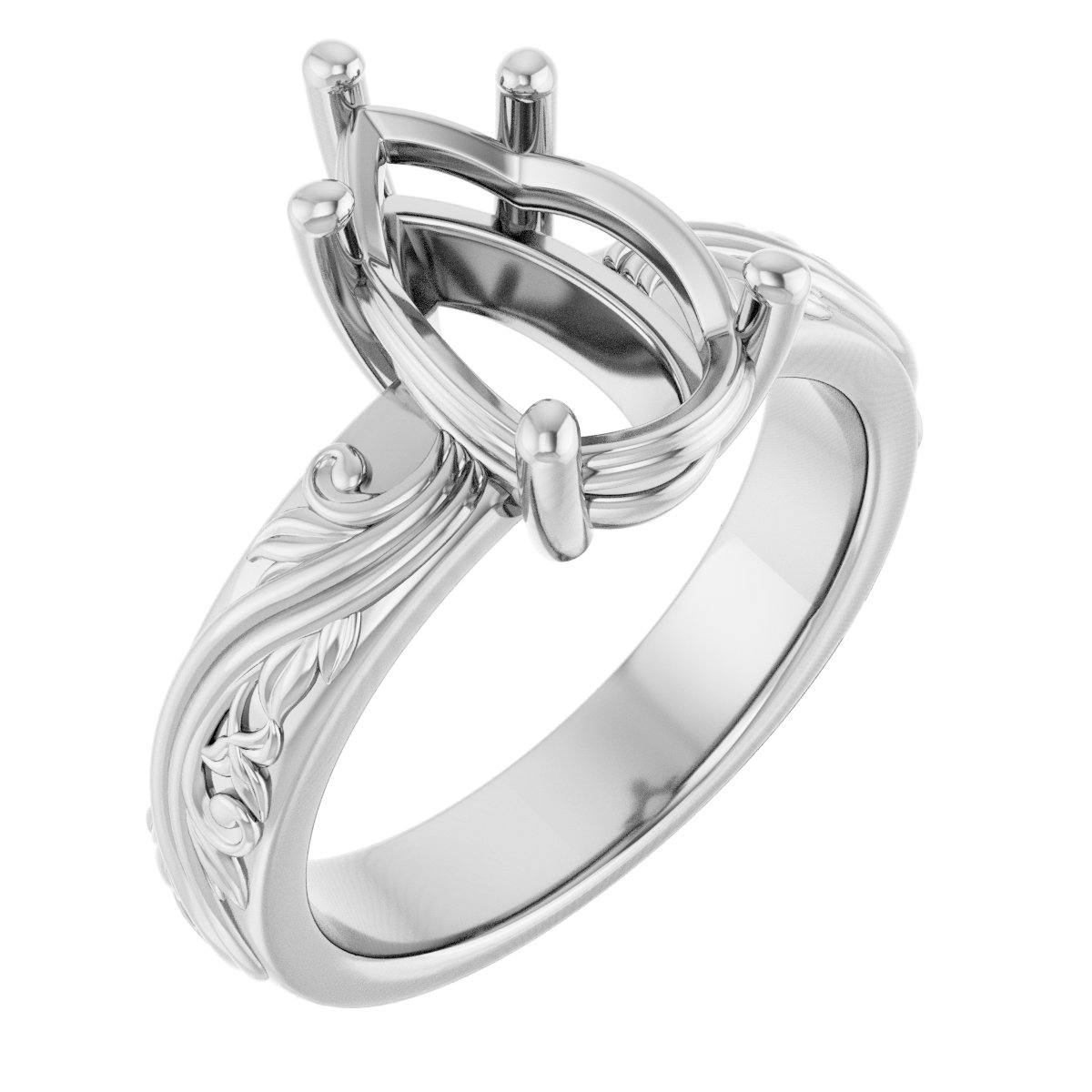 Solitaire Sculptural Engagement Ring or Band