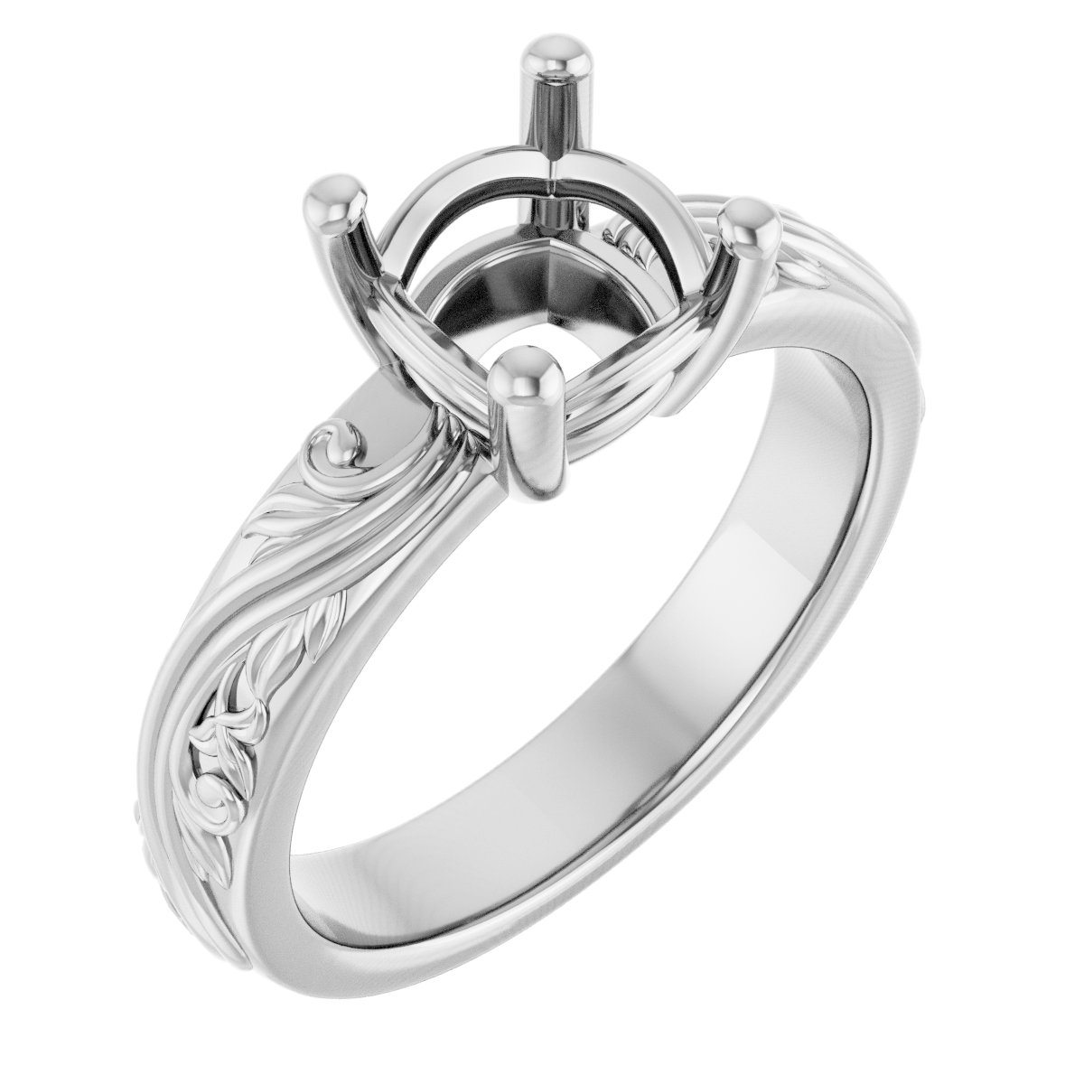 Solitaire Sculptural Engagement Ring or Band