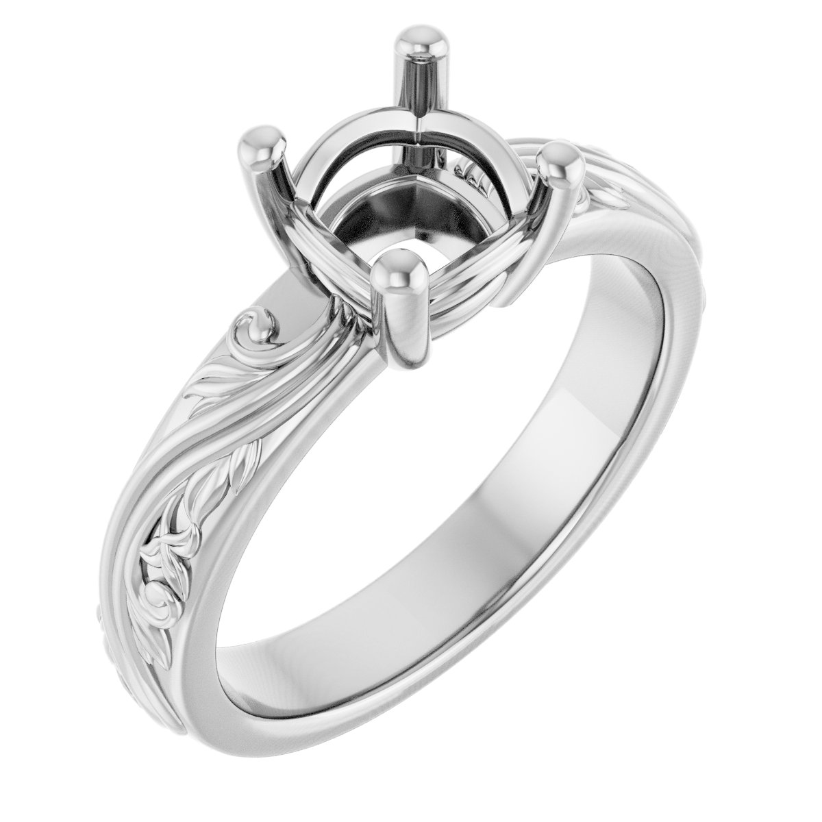 Solitaire Sculptural Engagement Ring or Band