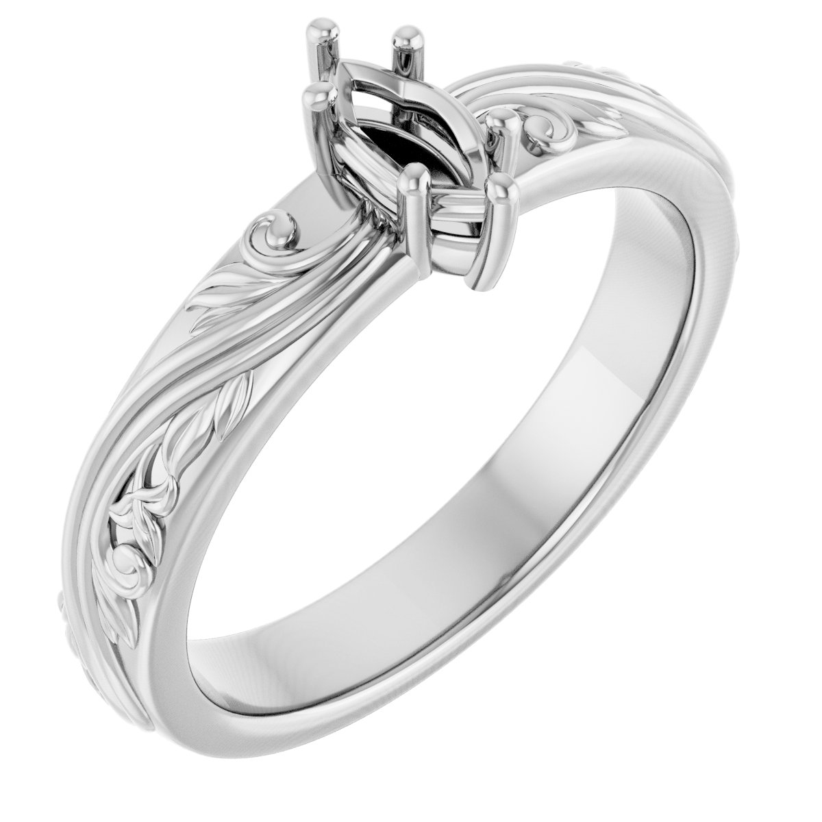 Solitaire Sculptural Engagement Ring or Band