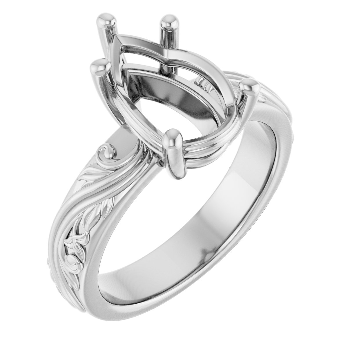 Solitaire Sculptural Engagement Ring or Band