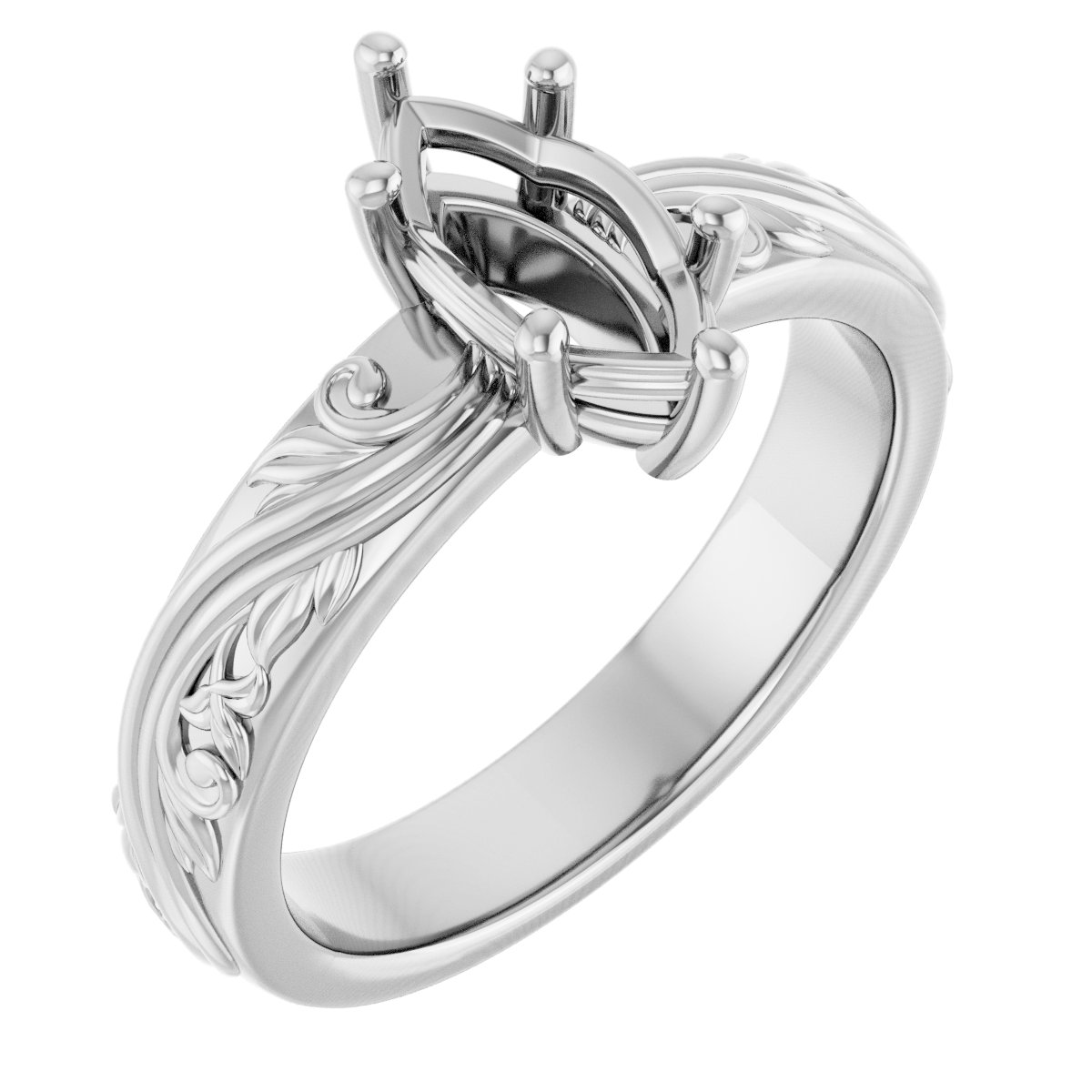 Solitaire Sculptural Engagement Ring or Band