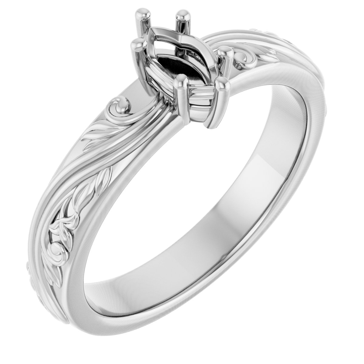 Solitaire Sculptural Engagement Ring or Band