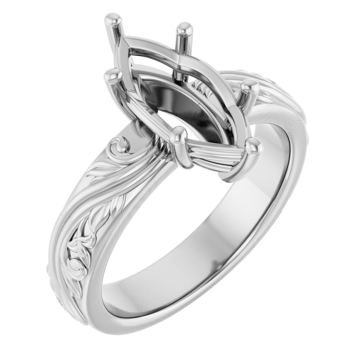 Solitaire Sculptural Engagement Ring or Band