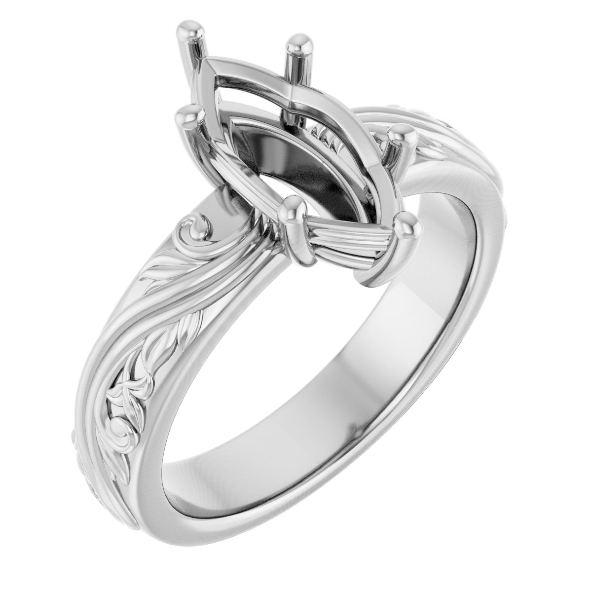 Solitaire Sculptural Engagement Ring or Band