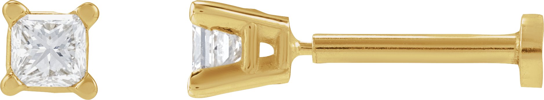 Square 4-Prong Lightweight Stud Earrings