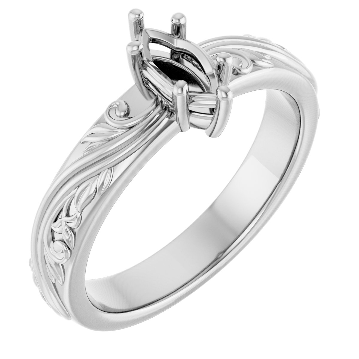 Solitaire Sculptural Engagement Ring or Band