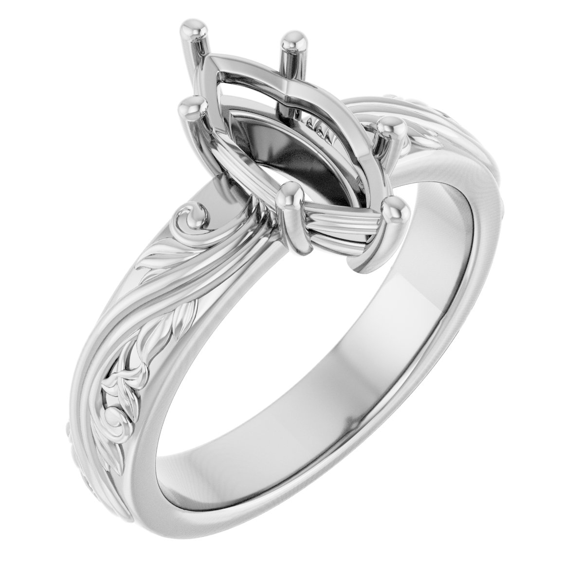 Solitaire Sculptural Engagement Ring or Band