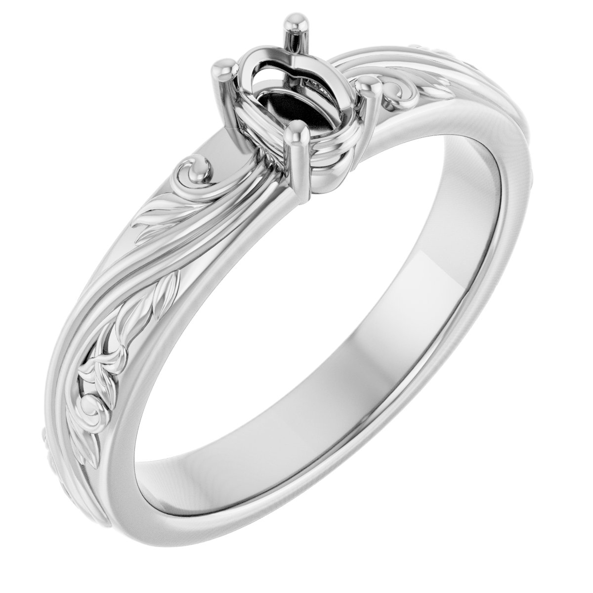 Solitaire Sculptural Engagement Ring or Band