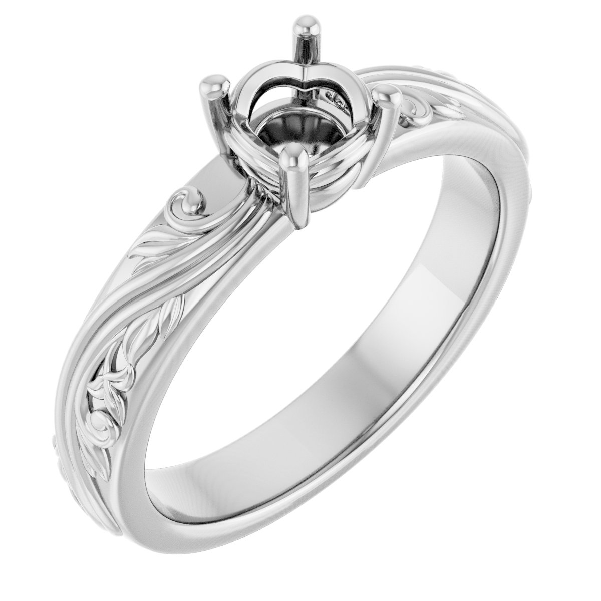 Solitaire Sculptural Engagement Ring or Band