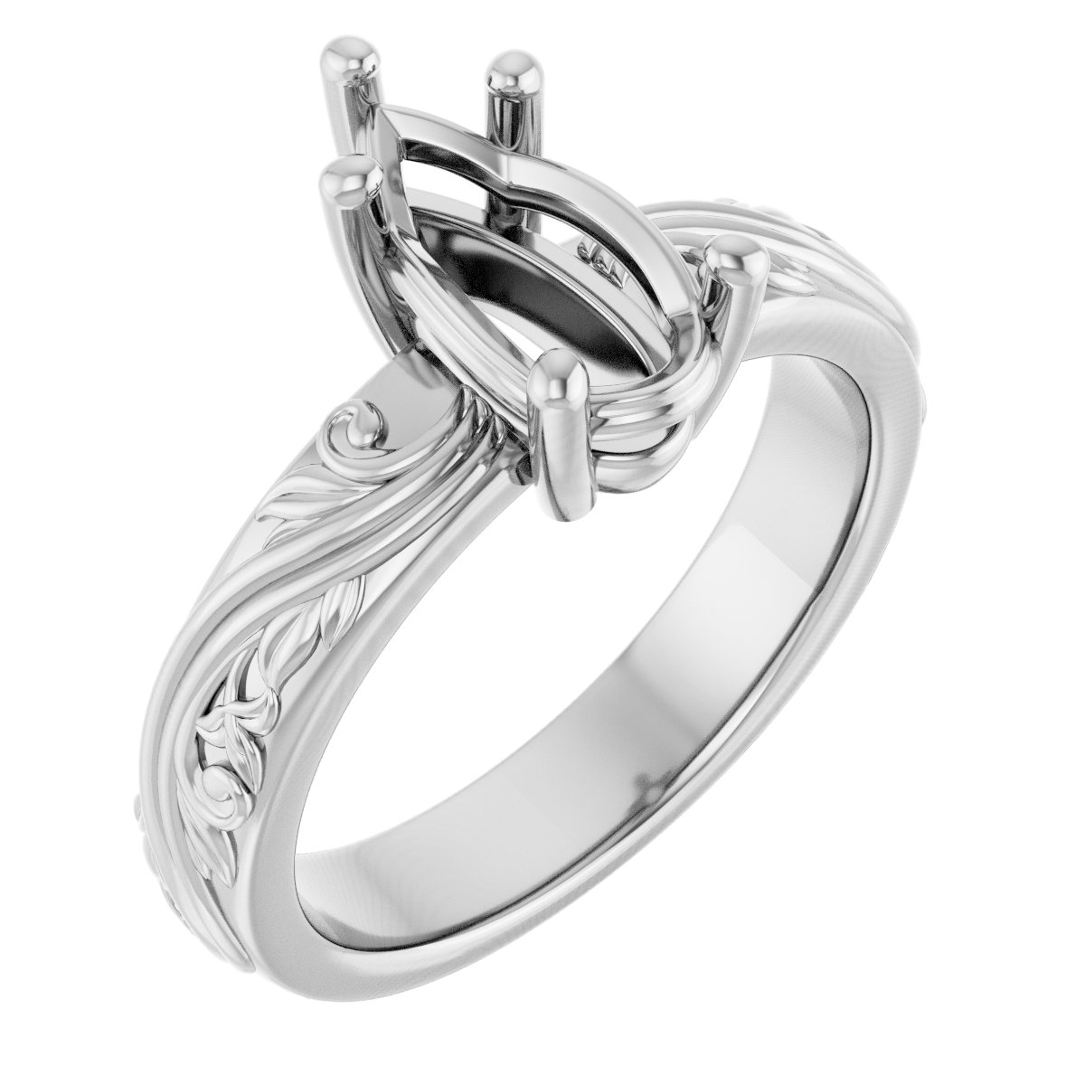 Solitaire Sculptural Engagement Ring or Band
