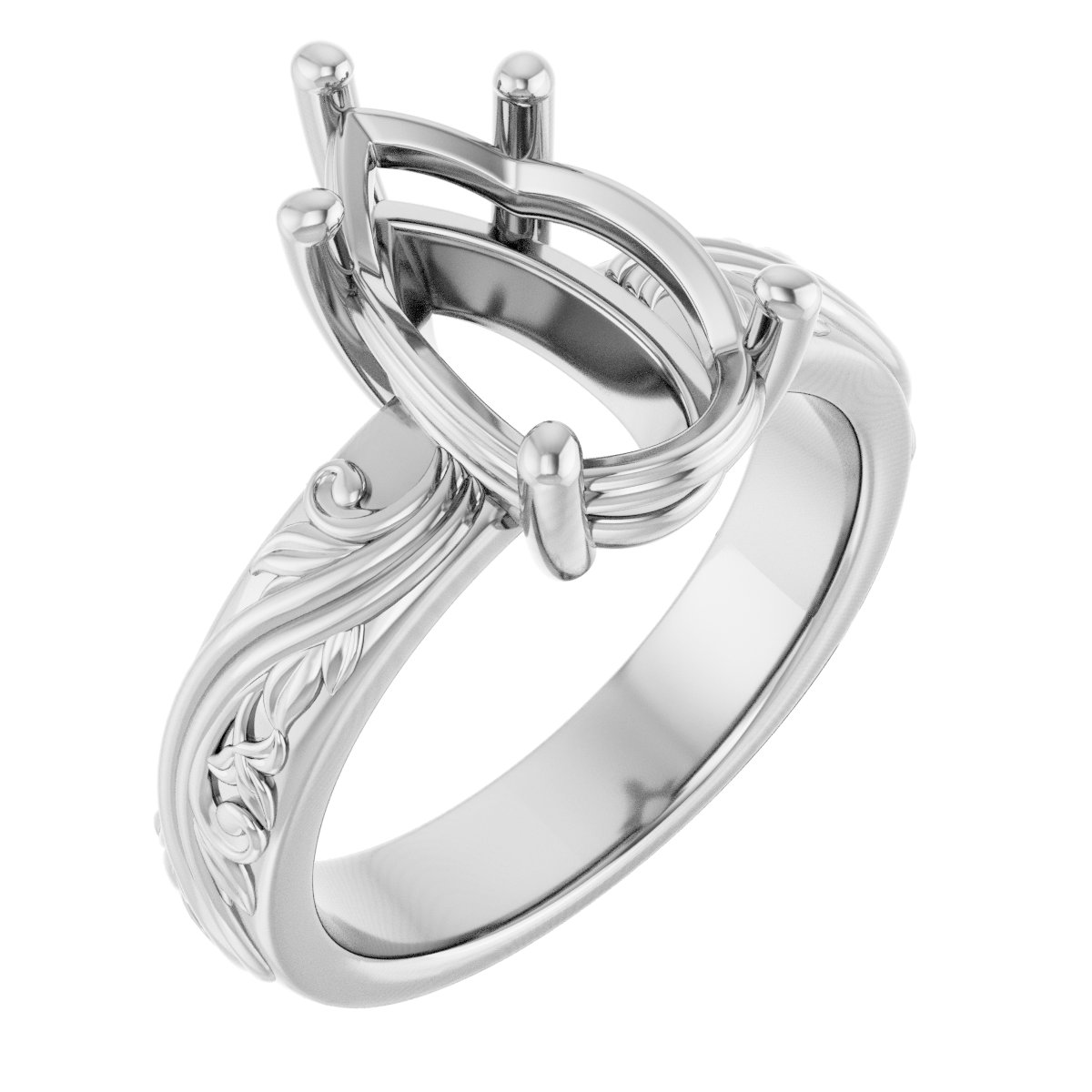 Solitaire Sculptural Engagement Ring or Band