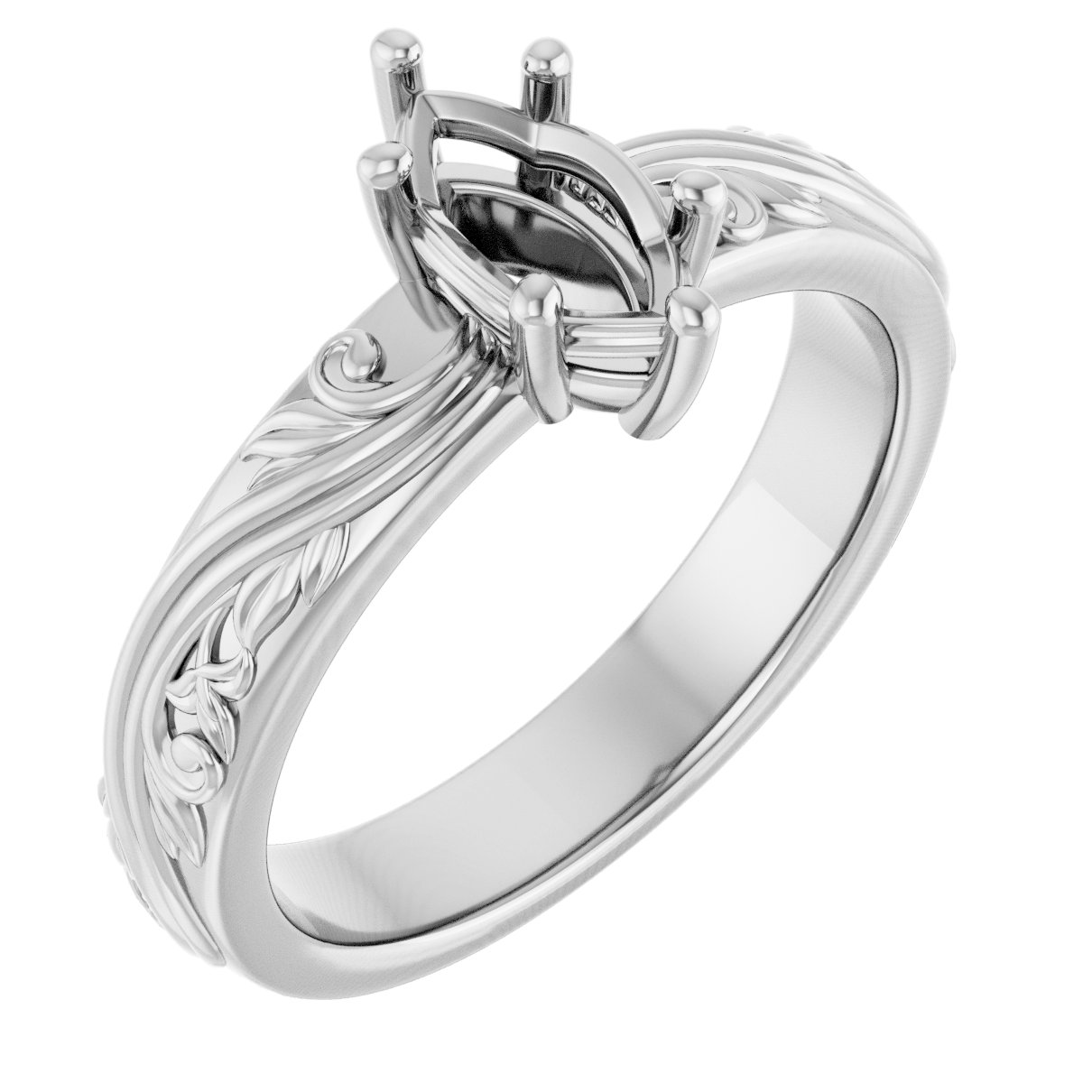Solitaire Sculptural Engagement Ring or Band
