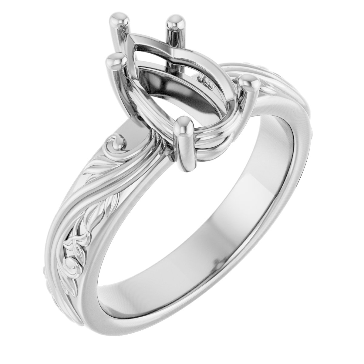 Solitaire Sculptural Engagement Ring or Band