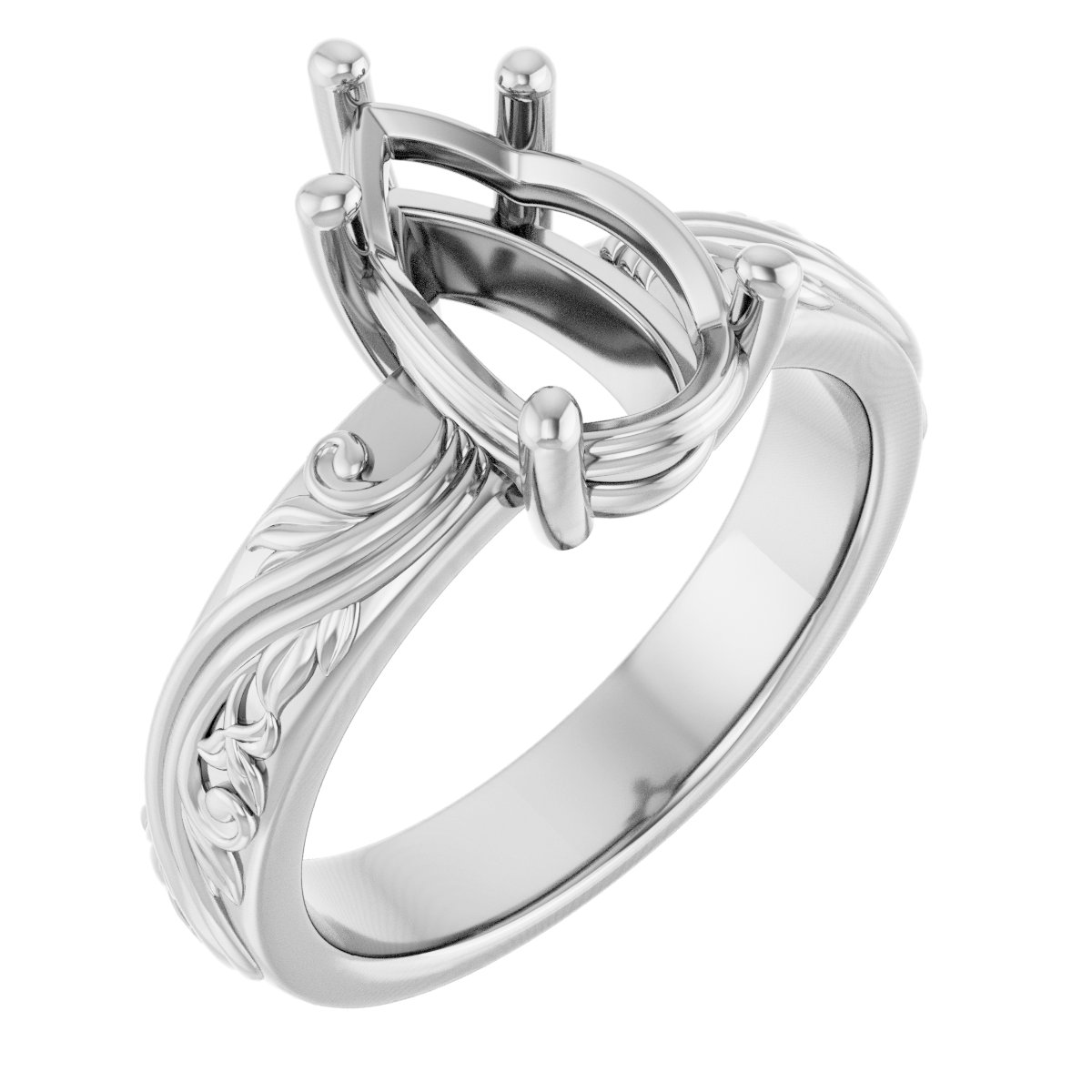 Solitaire Sculptural Engagement Ring or Band
