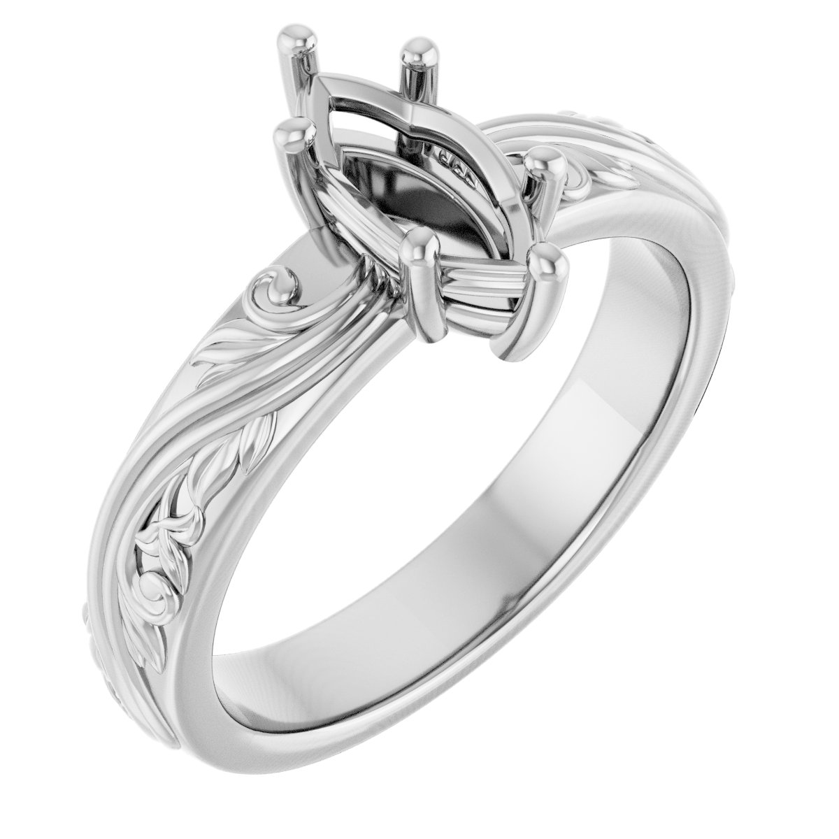 Solitaire Sculptural Engagement Ring or Band