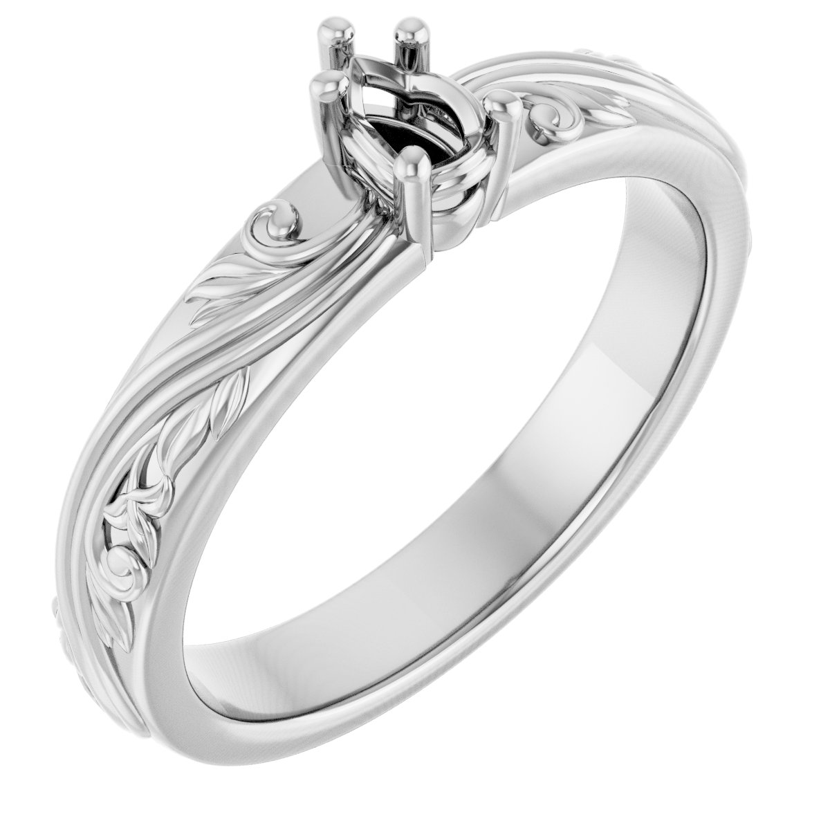 Solitaire Sculptural Engagement Ring or Band