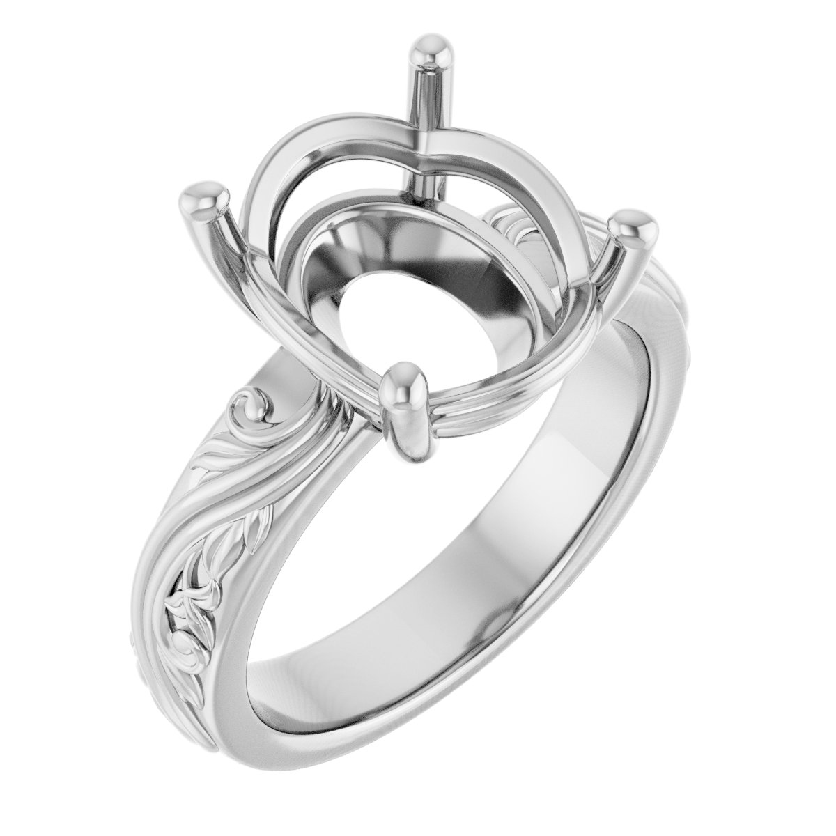 Solitaire Sculptural Engagement Ring or Band