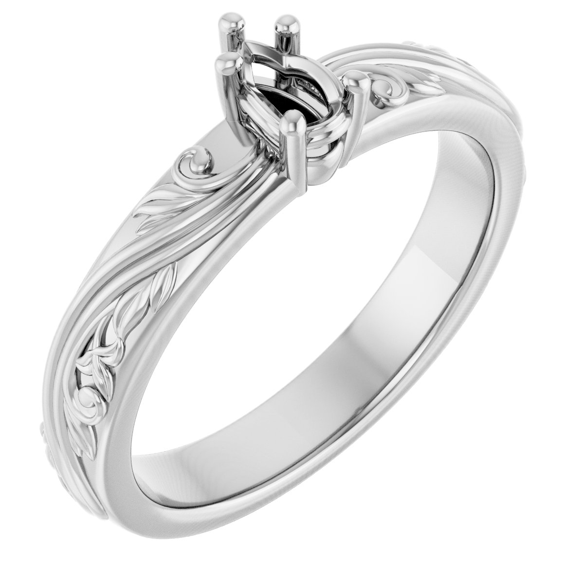 Solitaire Sculptural Engagement Ring or Band