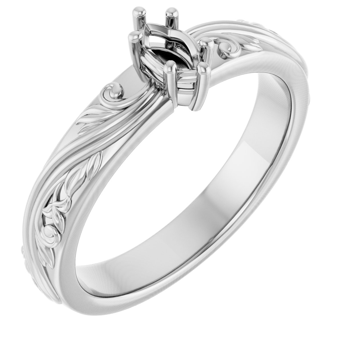 Solitaire Sculptural Engagement Ring or Band