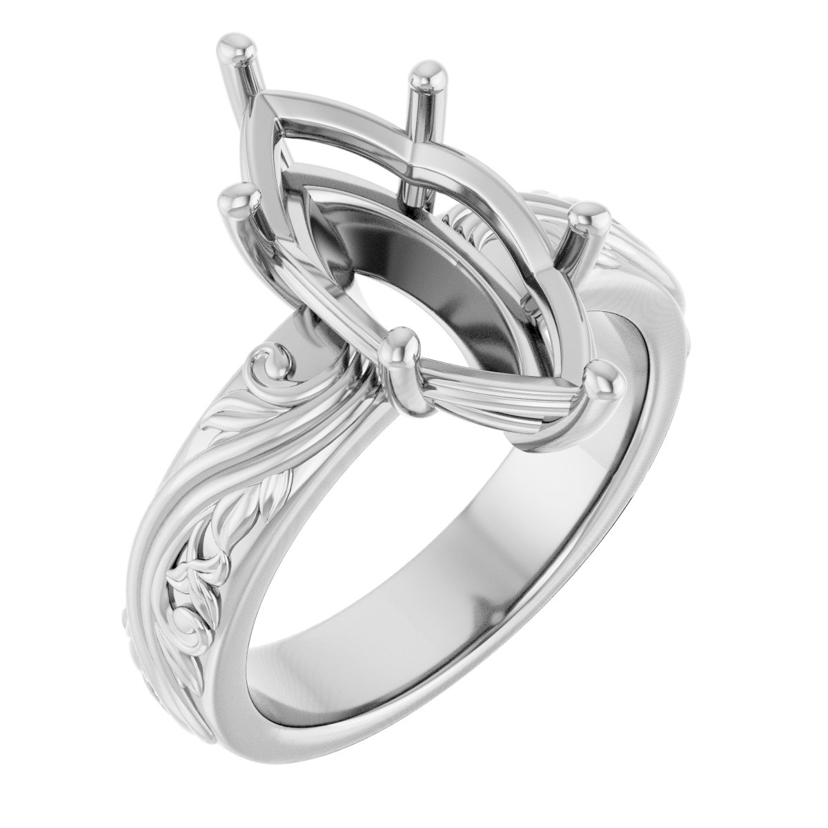 Solitaire Sculptural Engagement Ring or Band