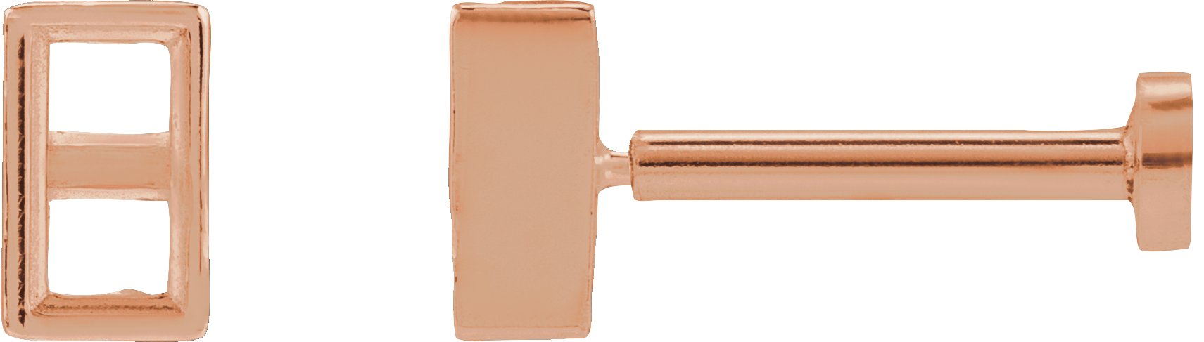 Straight Baguette Bezel-Set Stud Earrings