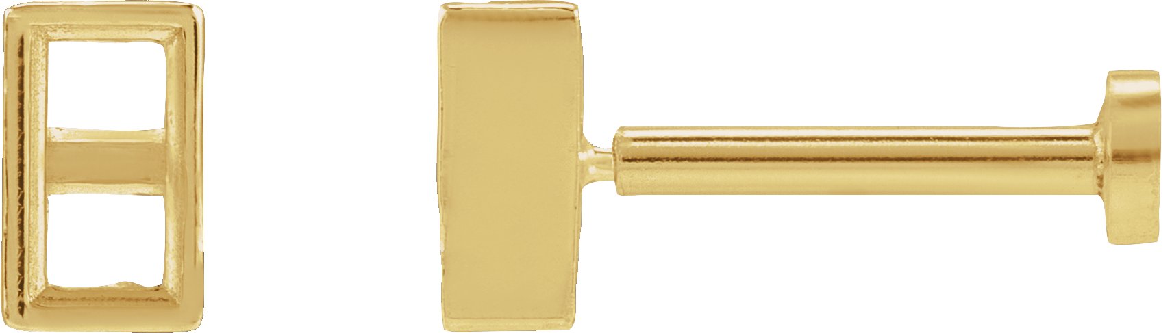Straight Baguette Bezel-Set Stud Earrings