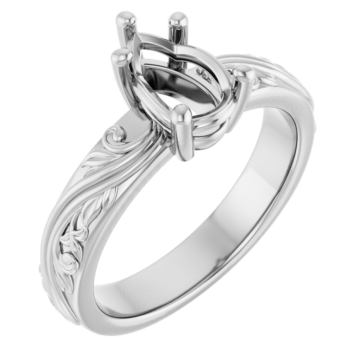 Solitaire Sculptural Engagement Ring or Band