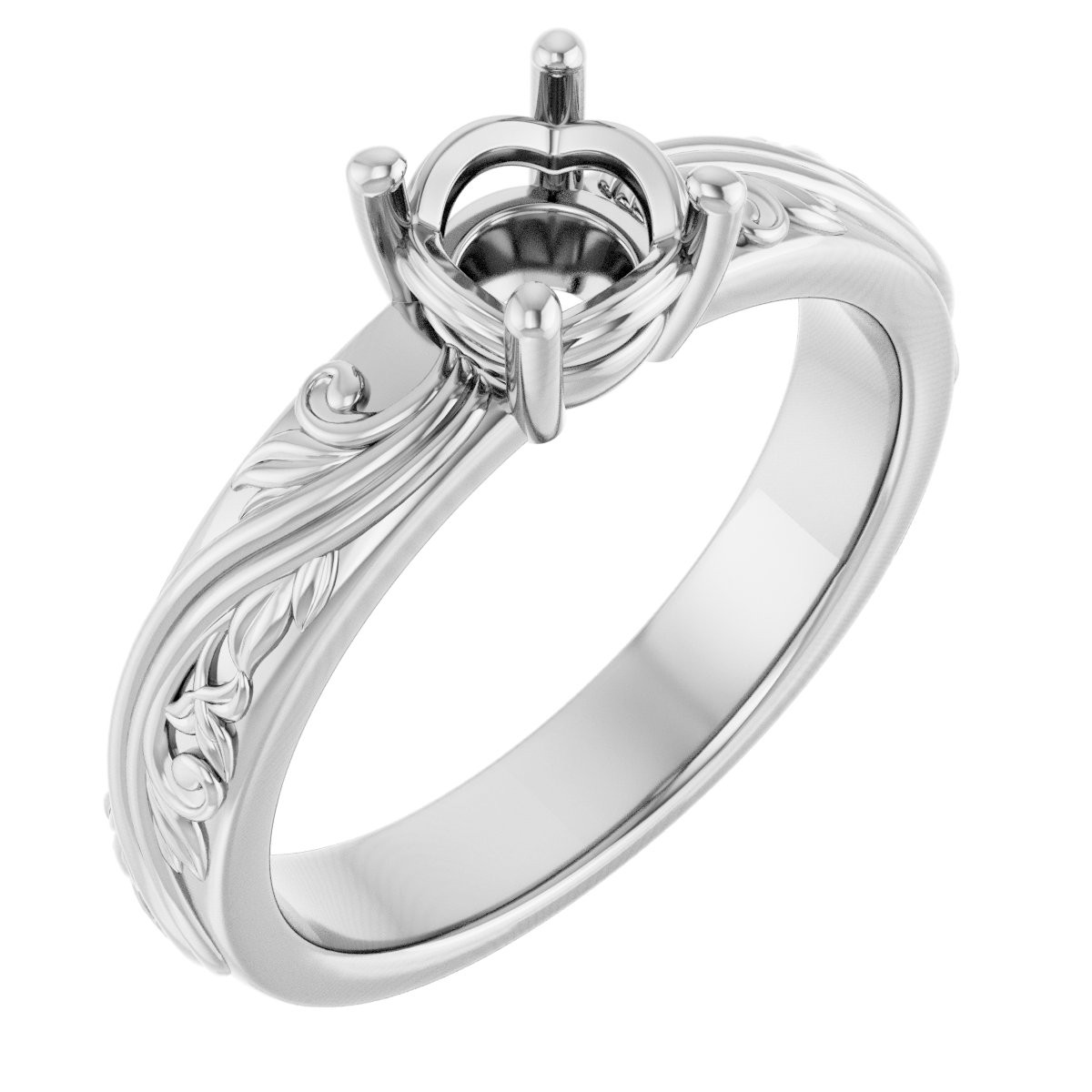 Solitaire Sculptural Engagement Ring or Band