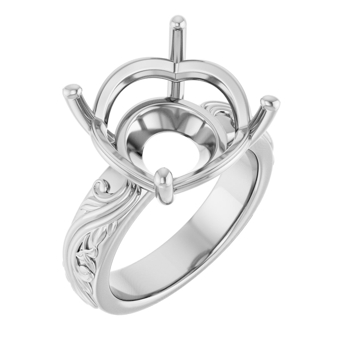 Solitaire Sculptural Engagement Ring or Band