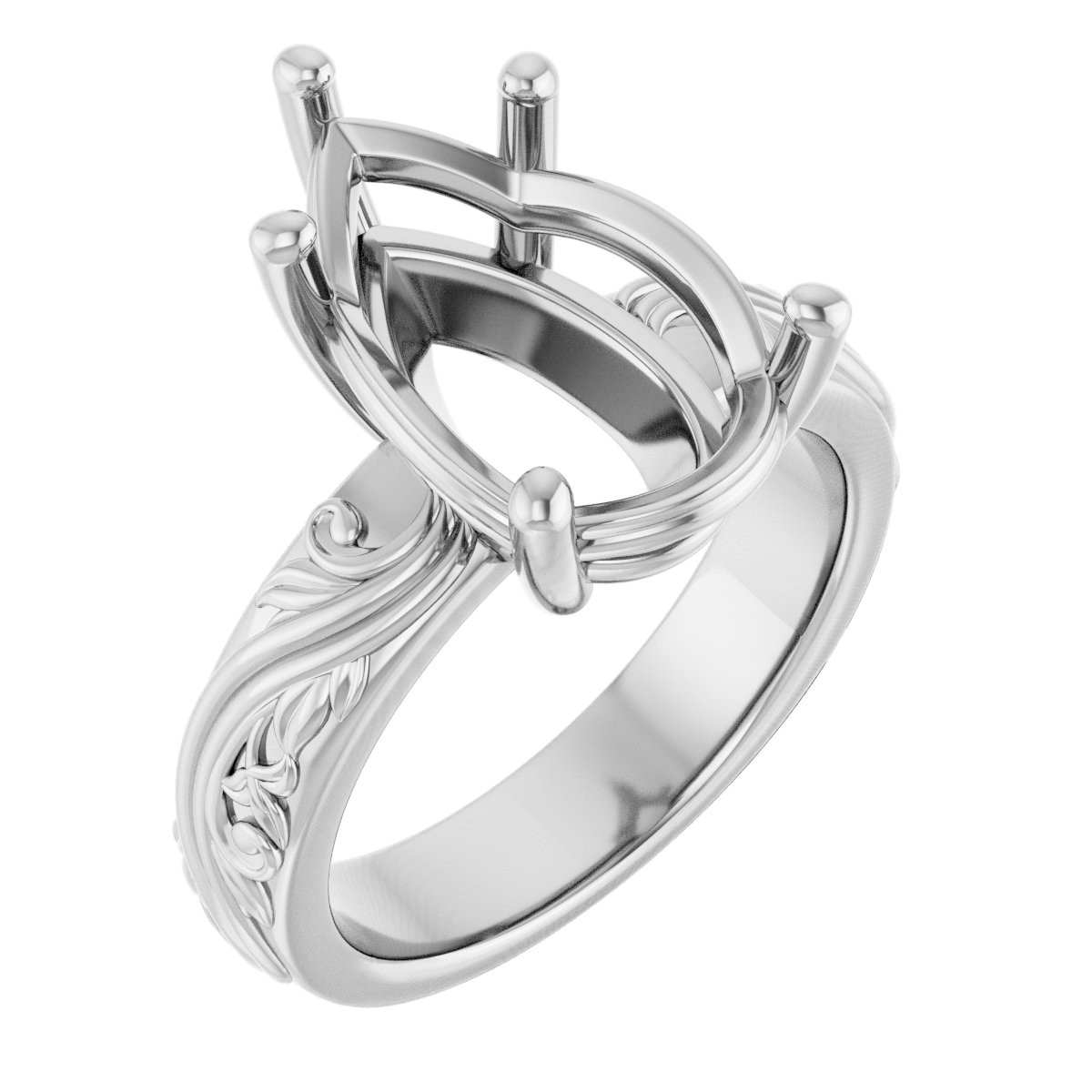 Solitaire Sculptural Engagement Ring or Band