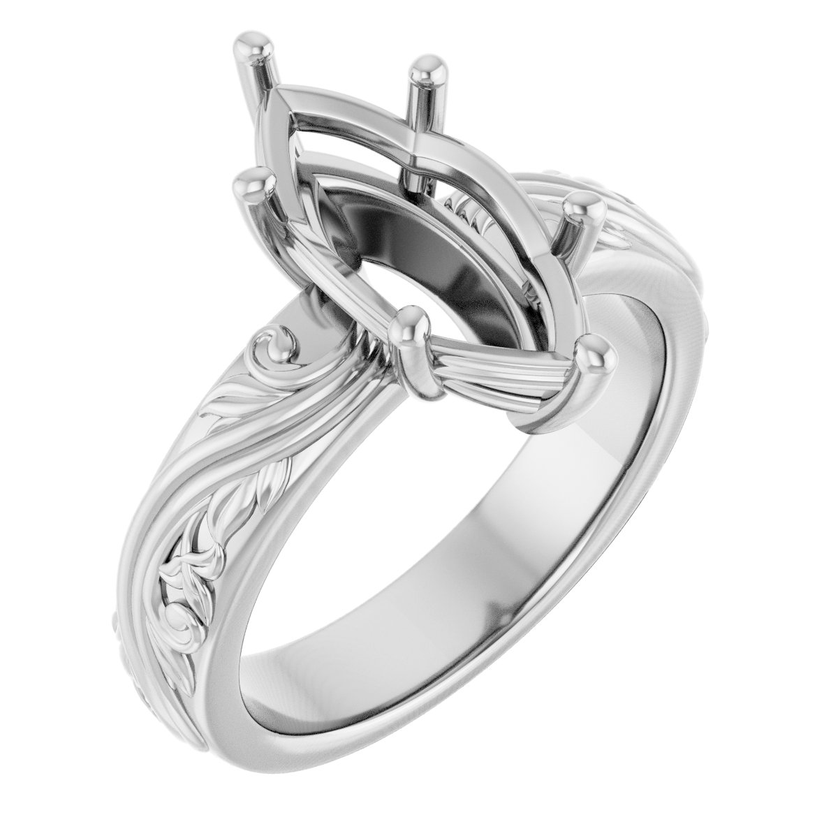 Solitaire Sculptural Engagement Ring or Band