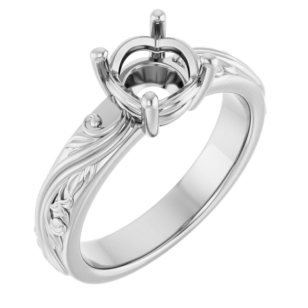 Solitaire Sculptural Engagement Ring or Band