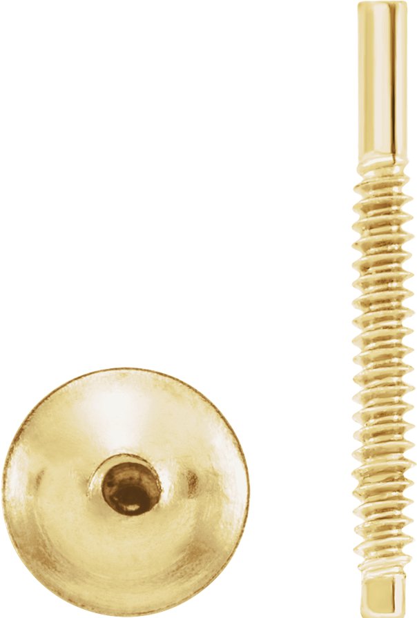 3.9 mm OD Baby Threaded Earring Post & Back Set
