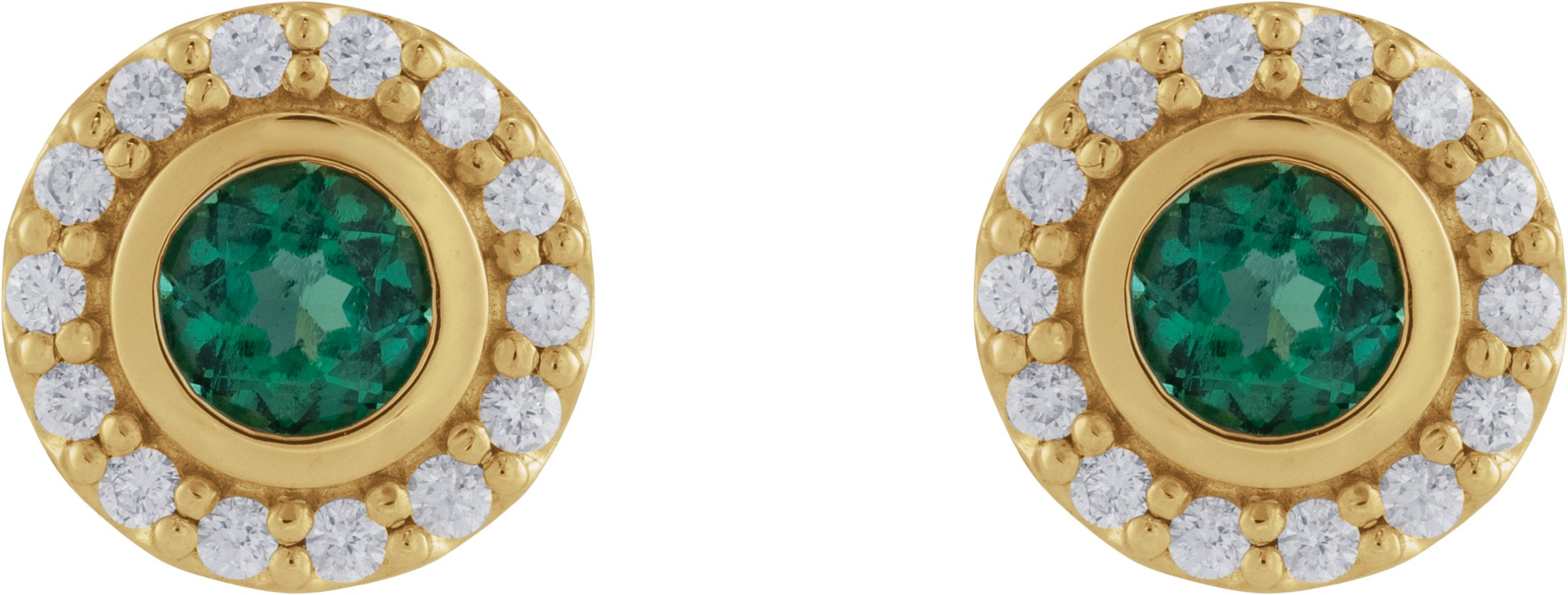 Alternative view of Bezel-Set Halo-Style Stud Earrings