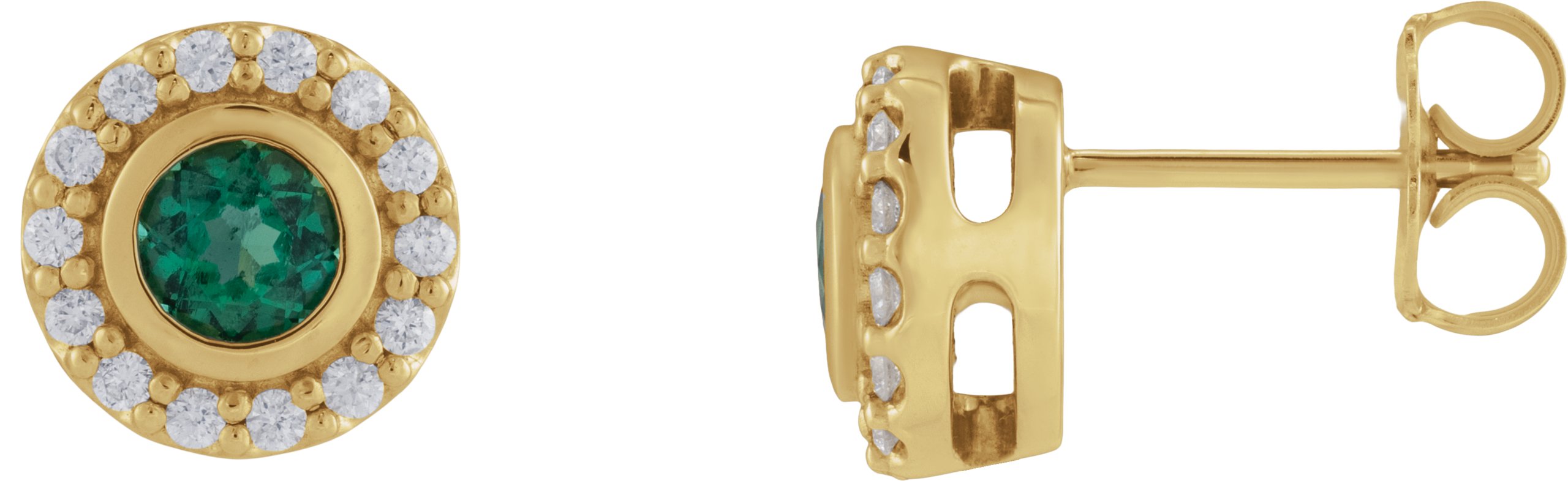 Bezel-Set Halo-Style Stud Earrings