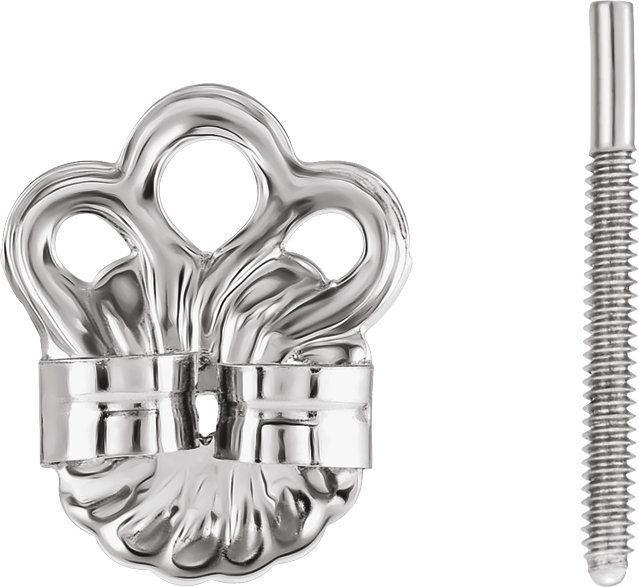 8 mm OD Push-On/Screw-Off Threaded Stabilizer Earring Post & Back Set
