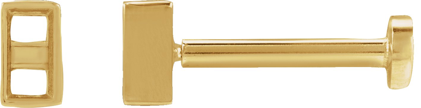 Straight Baguette Bezel-Set Stud Earrings