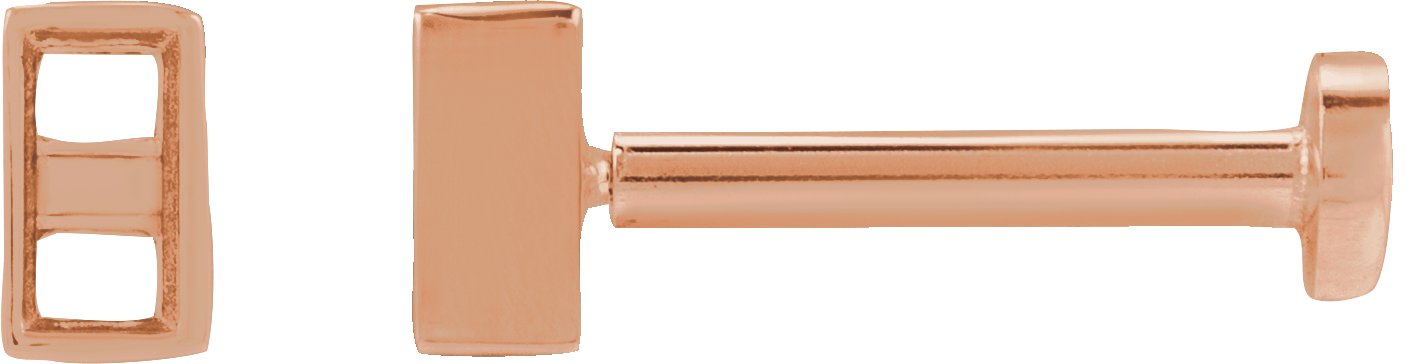 Straight Baguette Bezel-Set Stud Earrings