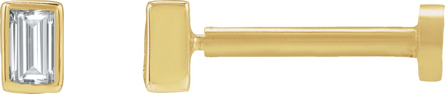 Straight Baguette Bezel-Set Stud Earrings