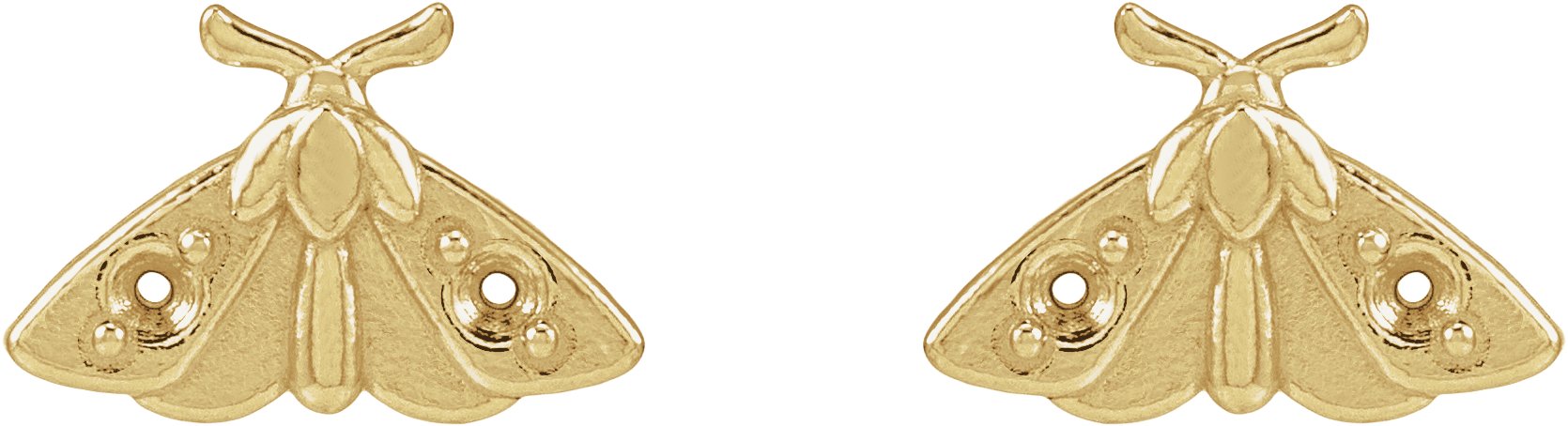 Scarab or Moth Stud Earrings